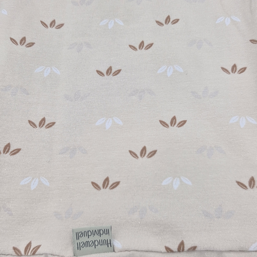 Loop für Hunde / Hundeschal beige braun mit zarten Blättern